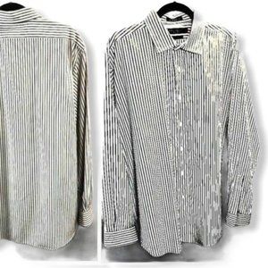 Daniel Cremieux Long Sleeve Shirt Gray Stripe XL